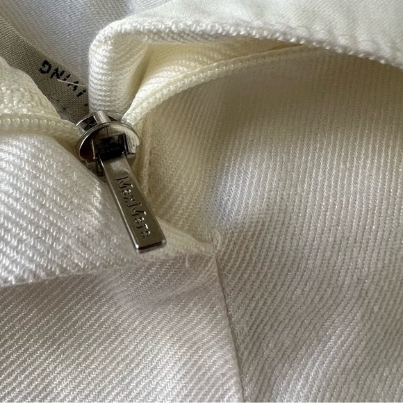 S’ MaxMara Studio Linen Modal Pants Trousers White Cream Size 8 - Picture 7 of 10